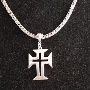 Silver Cross Pendant Necklace